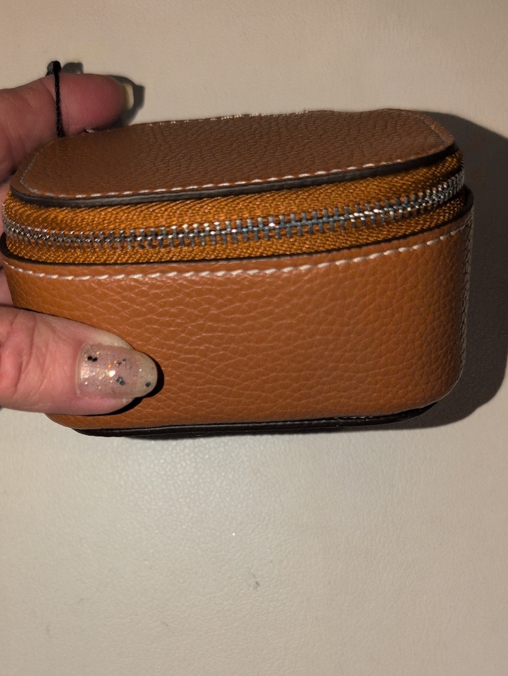 Vera Bradley Cognac Pebbled Leather Pouch - NWT